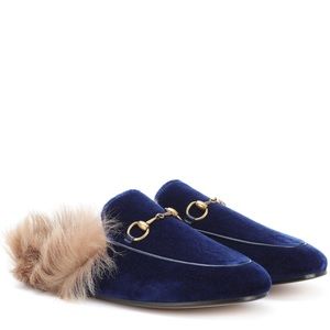Blue Velvet Gucci Loafer